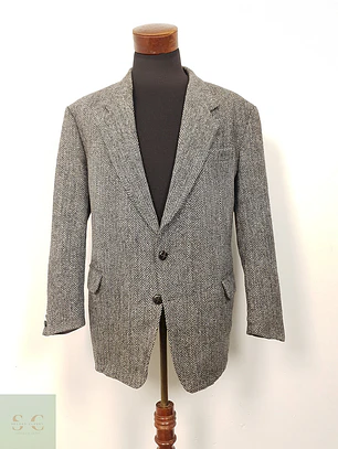Blazer Harris Tweed Plomo Lana Virgen - Talla XL