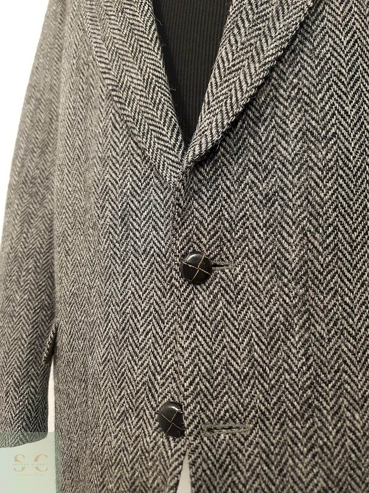 Blazer Harris Tweed Plomo Lana Virgen - Talla XL 7