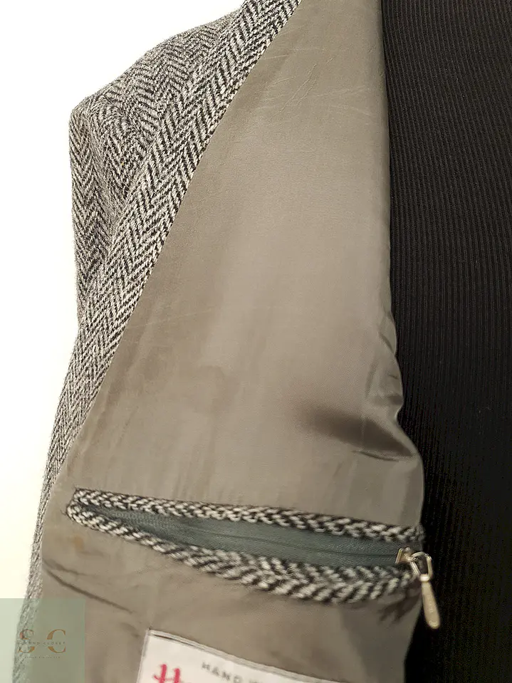 Blazer Harris Tweed Plomo Lana Virgen - Talla XL 8