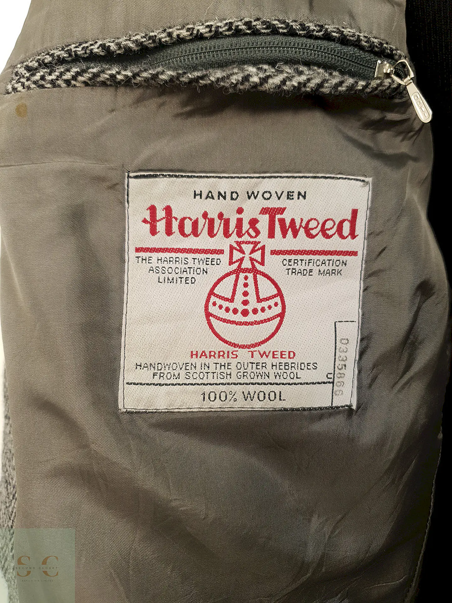 Blazer Harris Tweed Plomo Lana Virgen - Talla XL 9