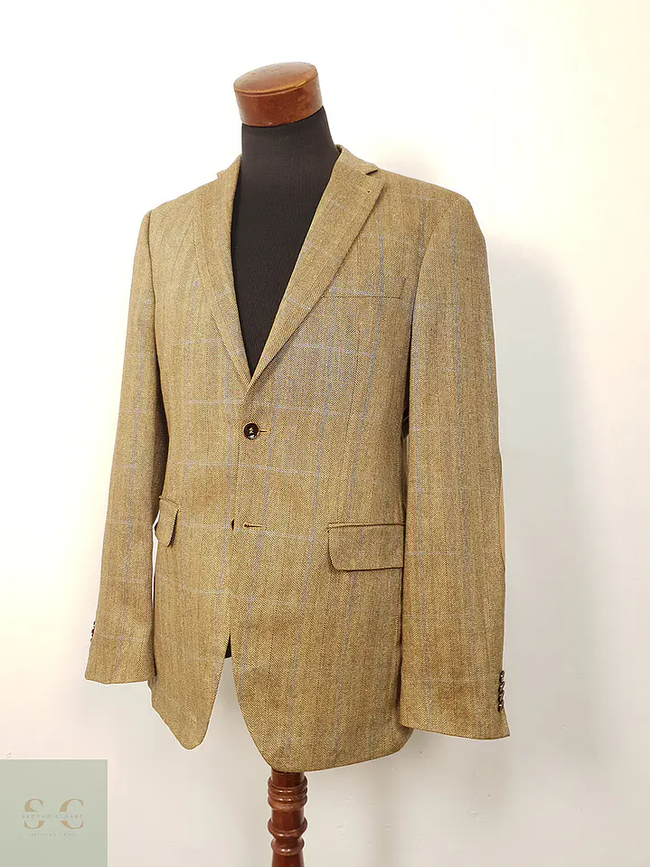 Blazer Barutti Cafe Claro 100% Seda con Coderas - Talla M 2