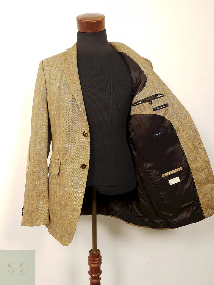 Blazer Barutti Cafe Claro 100% Seda con Coderas - Talla M 1