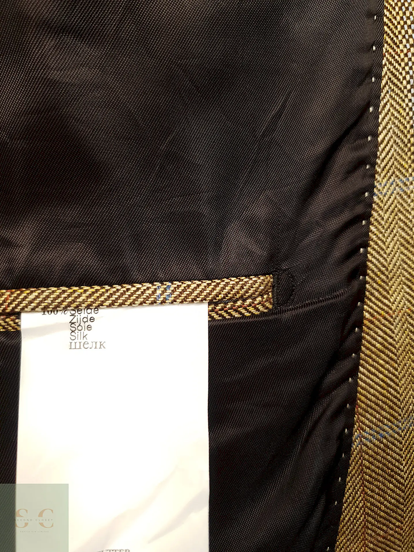 Blazer Barutti Cafe Claro 100% Seda con Coderas - Talla M 6