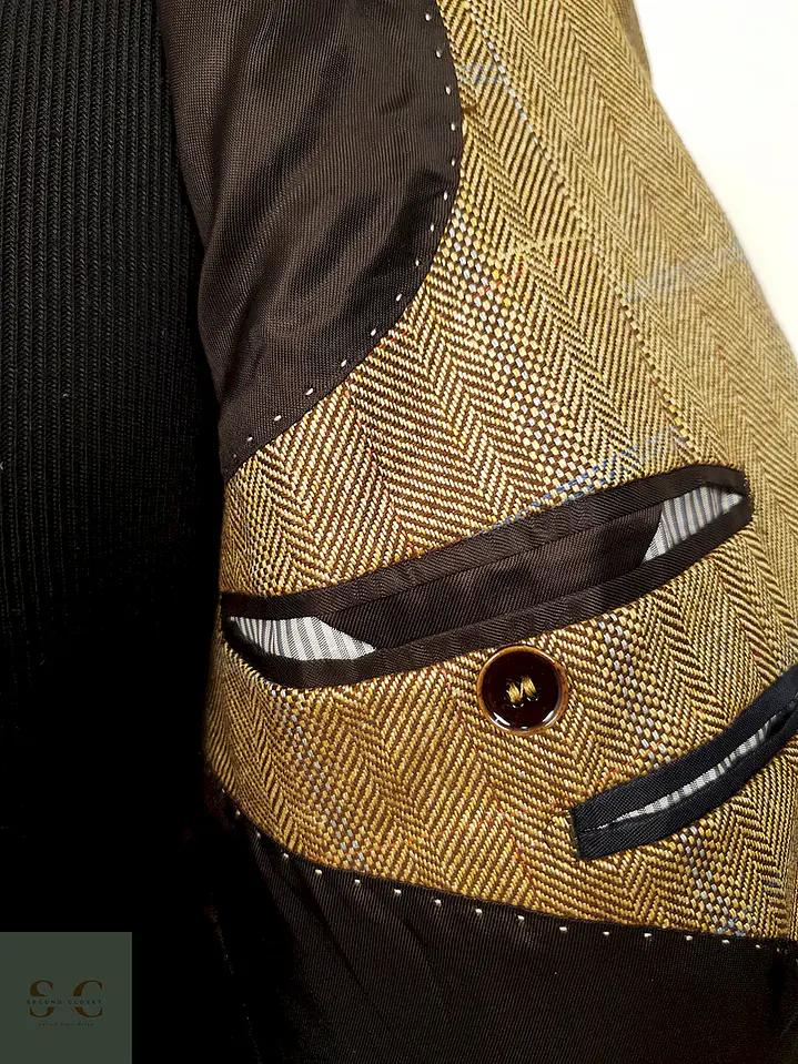 Blazer Barutti Cafe Claro 100% Seda con Coderas - Talla M 8