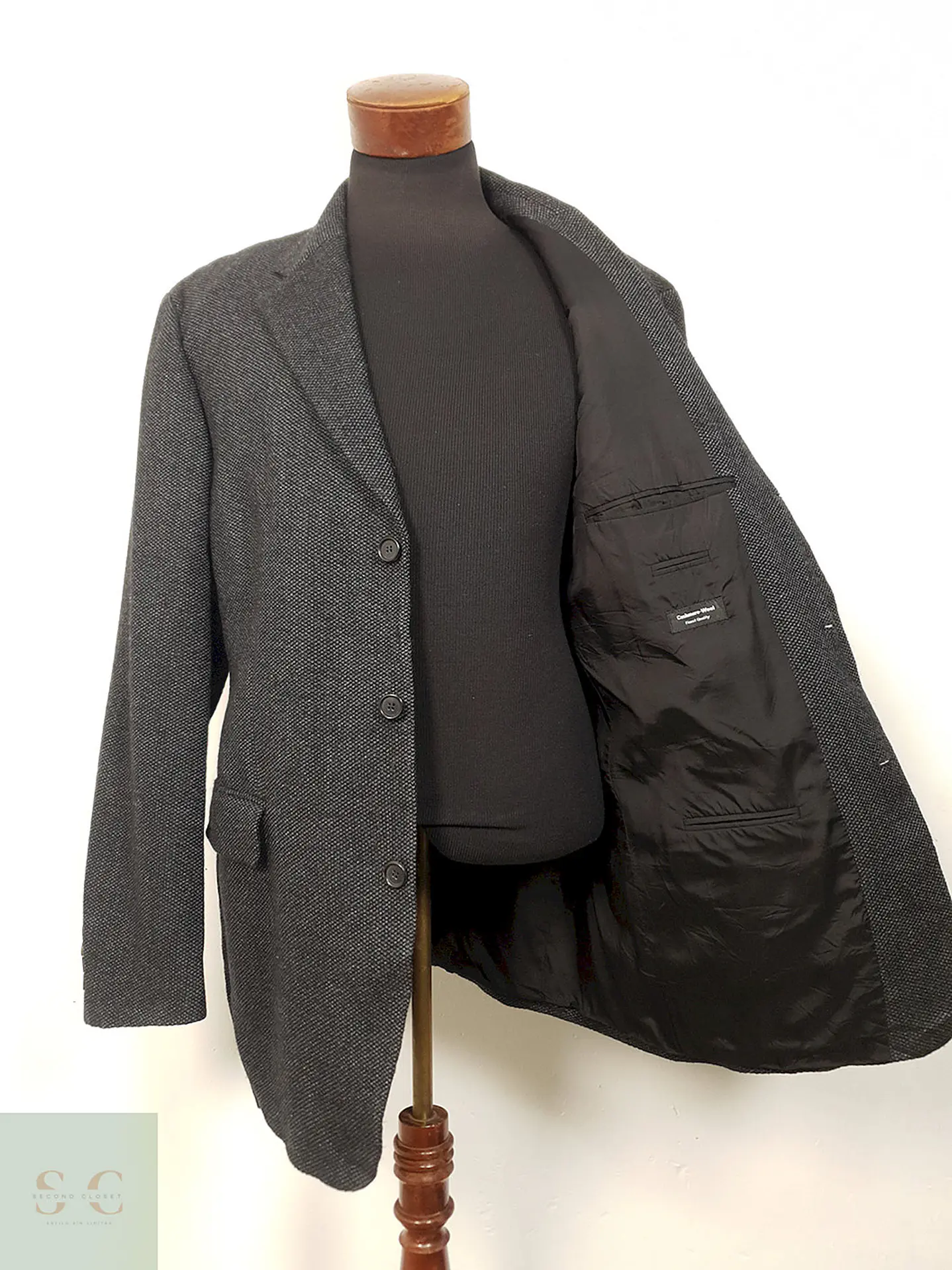 Blazer Hugo Boss Plomo 94% Lana Virgen 6% Cashmere - Talla XL 4