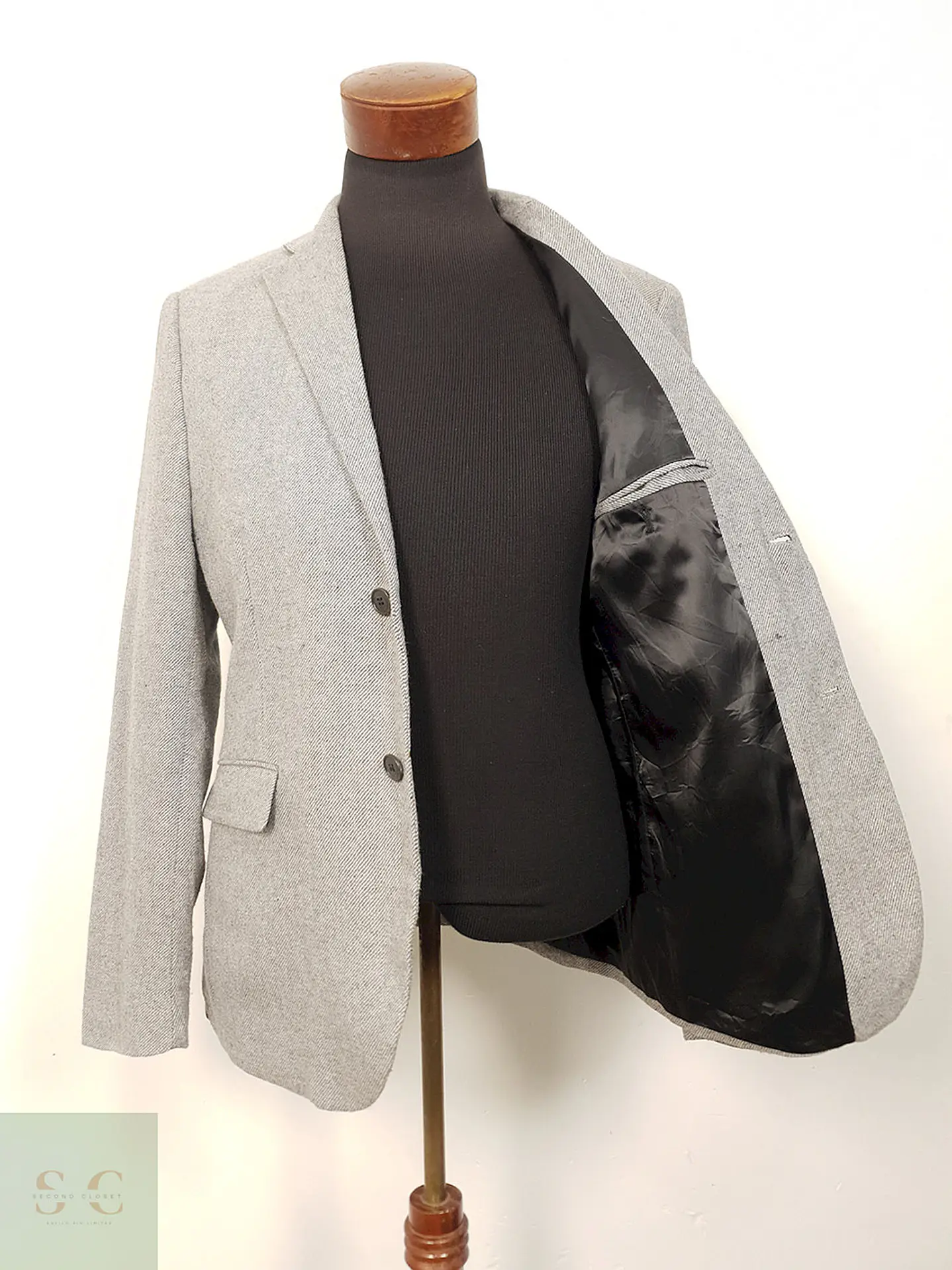Blazer H&M Gris Mezcla Lana - Talla SM 2