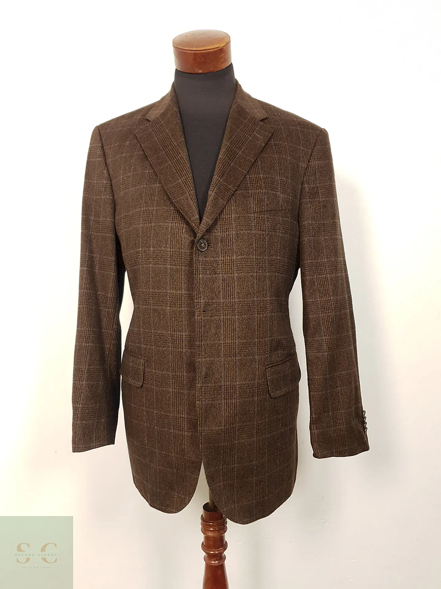 Blazer Kaiser Design Staben Cafe Cuadros 100% Cashmere - Talla XL 3