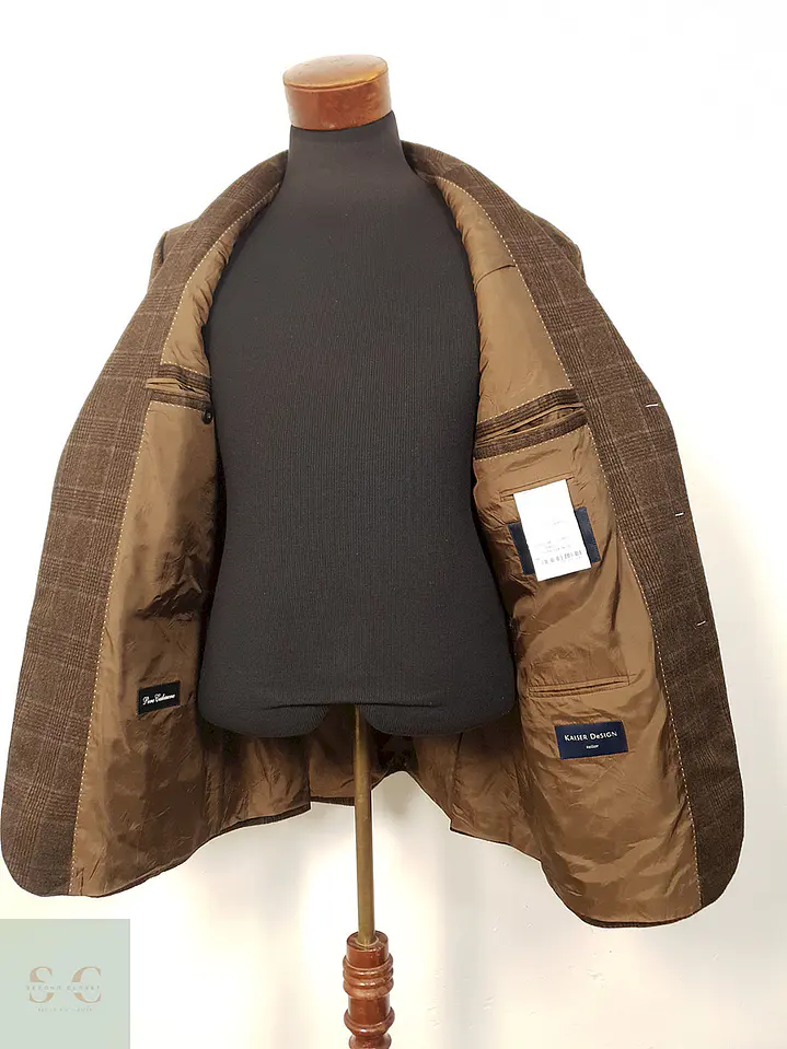 Blazer Kaiser Design Staben Cafe Cuadros 100% Cashmere - Talla XL 4