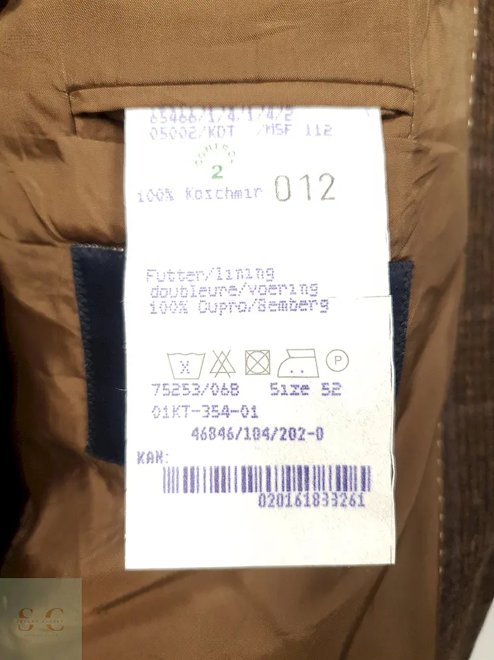 Blazer Kaiser Design Staben Cafe Cuadros 100% Cashmere - Talla XL 12