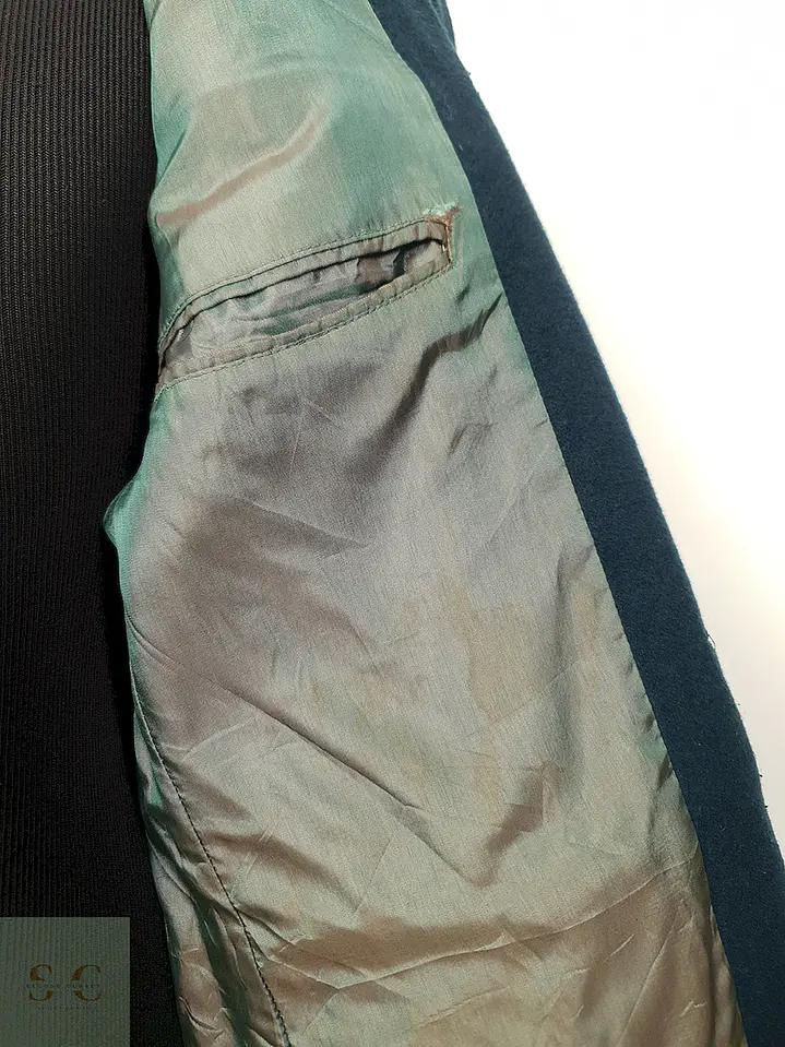 Blazer Vintage Verde Azulado Mezcla Lana Virgen Cashmere - Talla L 6