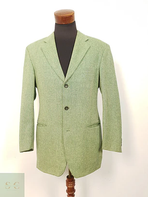 Blazer Hugo Boss Easy Iron Verde Jaspeado 100% Lana Virgen – Talla XL