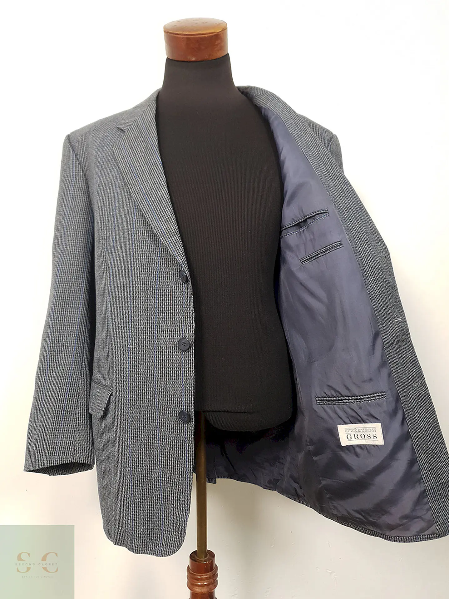 Blazer Creation Gross Mezcla Lana Virgen Azul - Talla XL 6