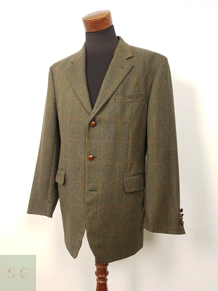 Blazer J. Toyner Original English Verde 100% Lana Cordero - Talla LXL 2