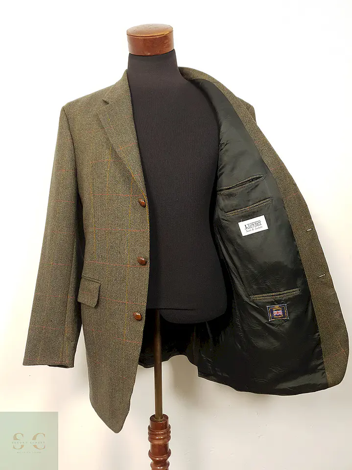 Blazer J. Toyner Original English Verde 100% Lana Cordero - Talla LXL 1