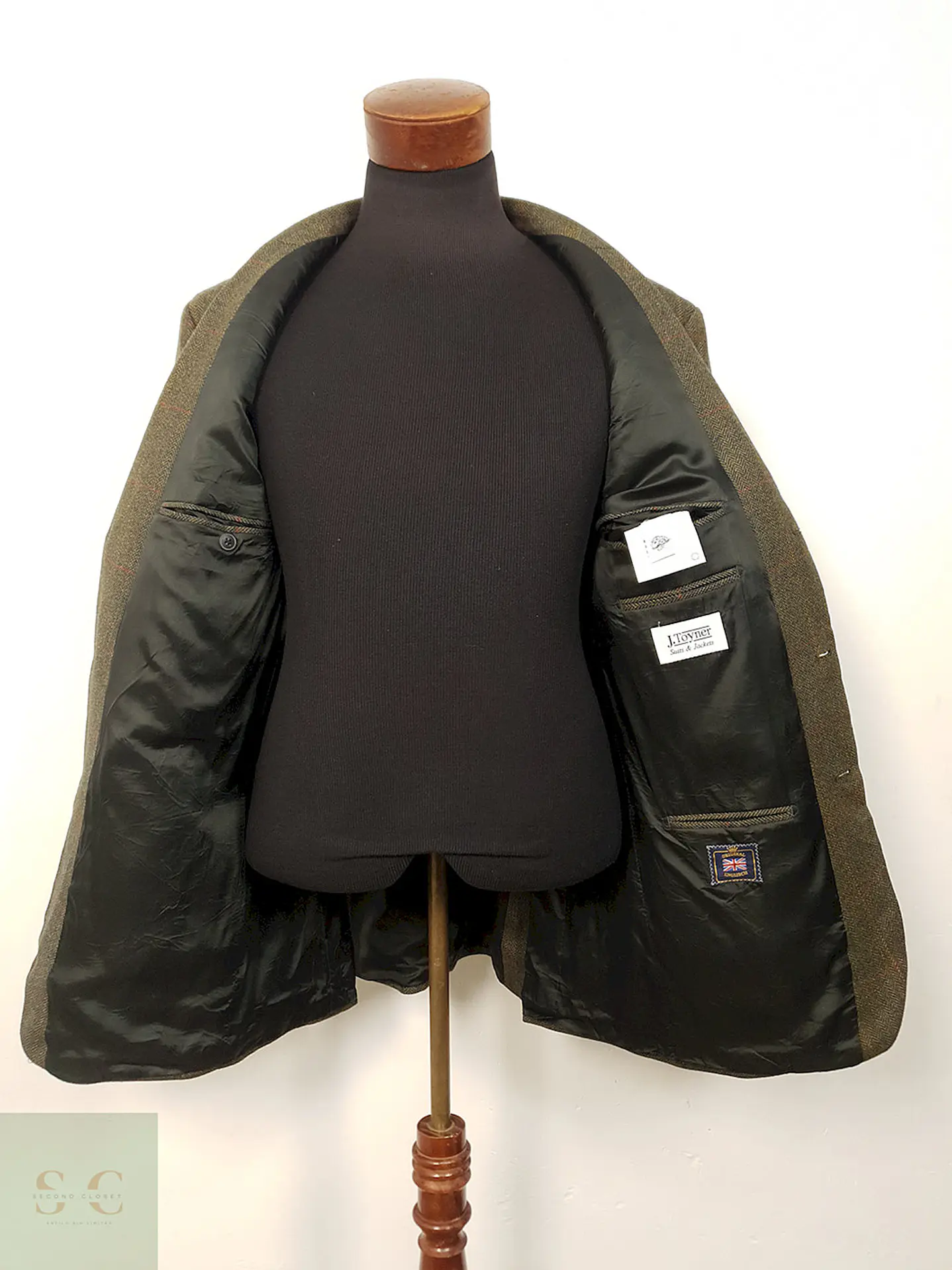 Blazer J. Toyner Original English Verde 100% Lana Cordero - Talla LXL 4