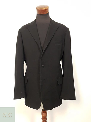 Blazer Vintage Negro Lana Virgen - Talla L