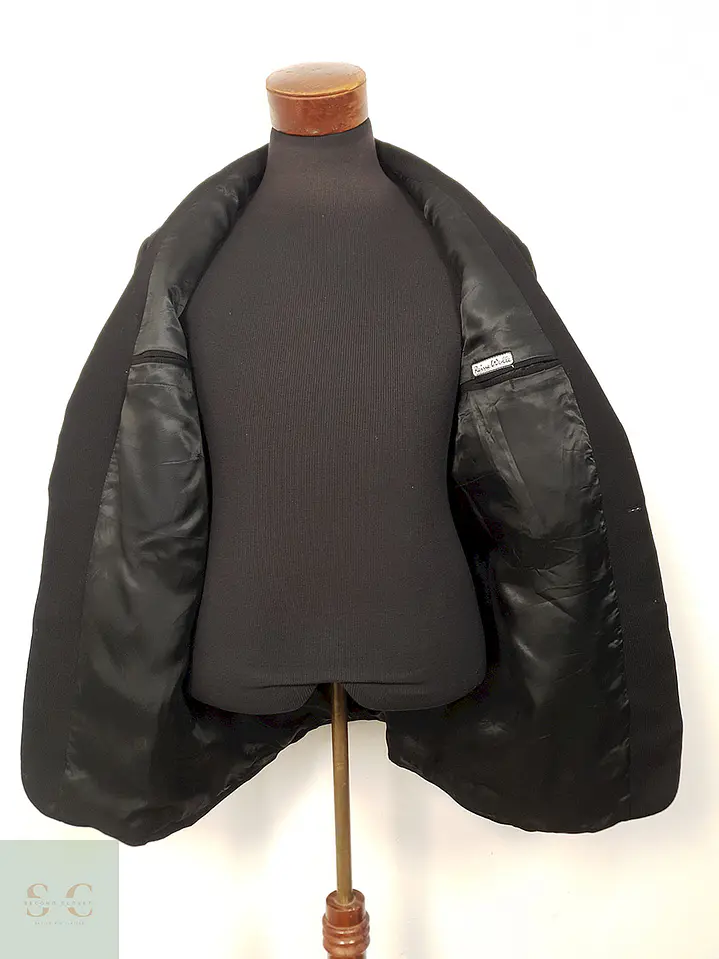 Blazer Vintage Negro Lana Virgen - Talla L 3