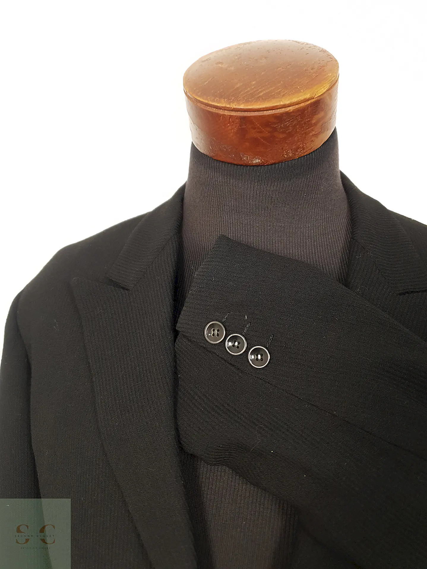 Blazer Vintage Negro Lana Virgen - Talla L 7