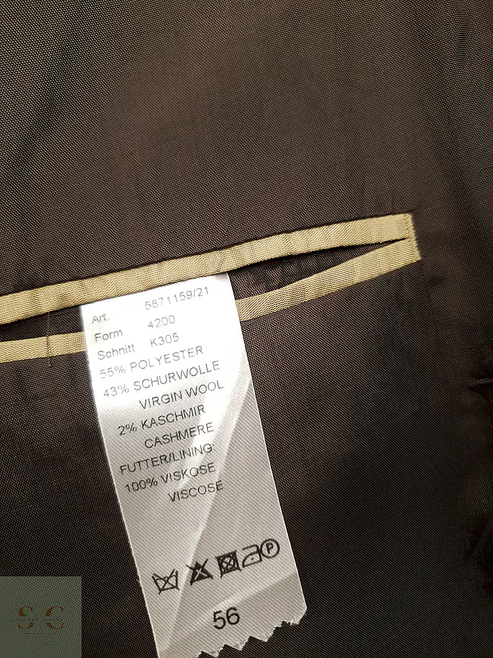 Blazer Jean Carriere Café Cuadros Mezcla Lana Virgen Cashmere - Talla XL 8