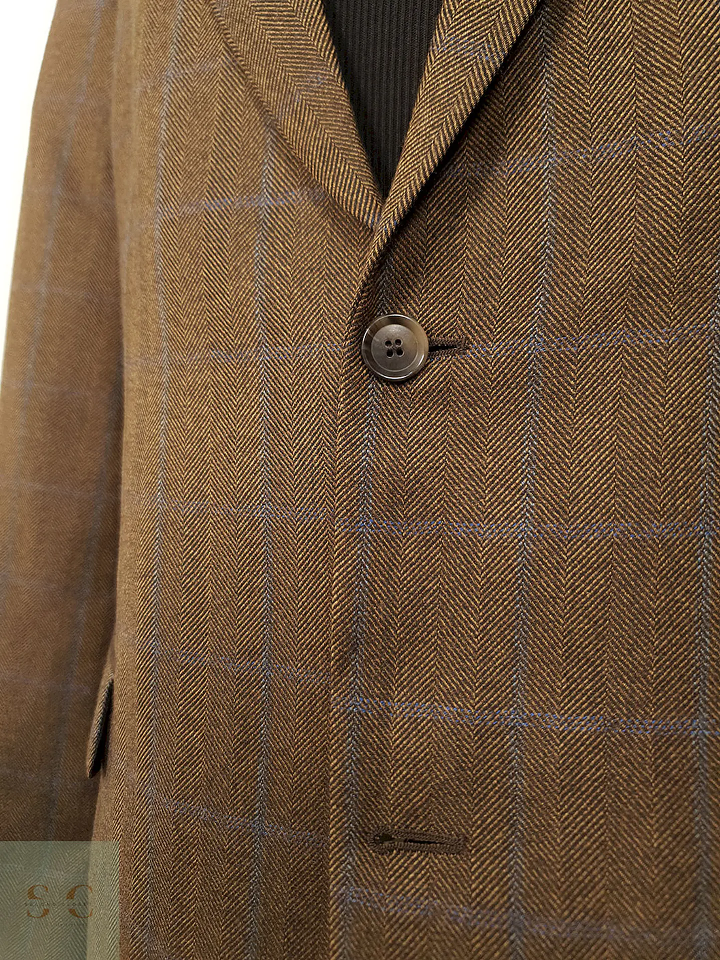 Blazer Jean Carriere Café Cuadros Mezcla Lana Virgen Cashmere - Talla XL 9