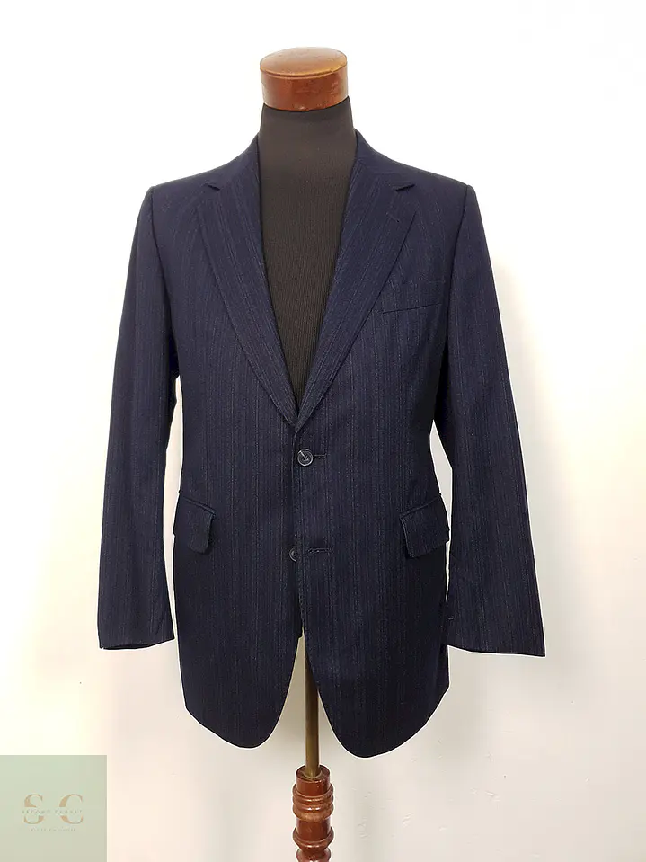 Blazer Cerruti 1881 Azul Rayas Lana Virgen - Talla SM 3