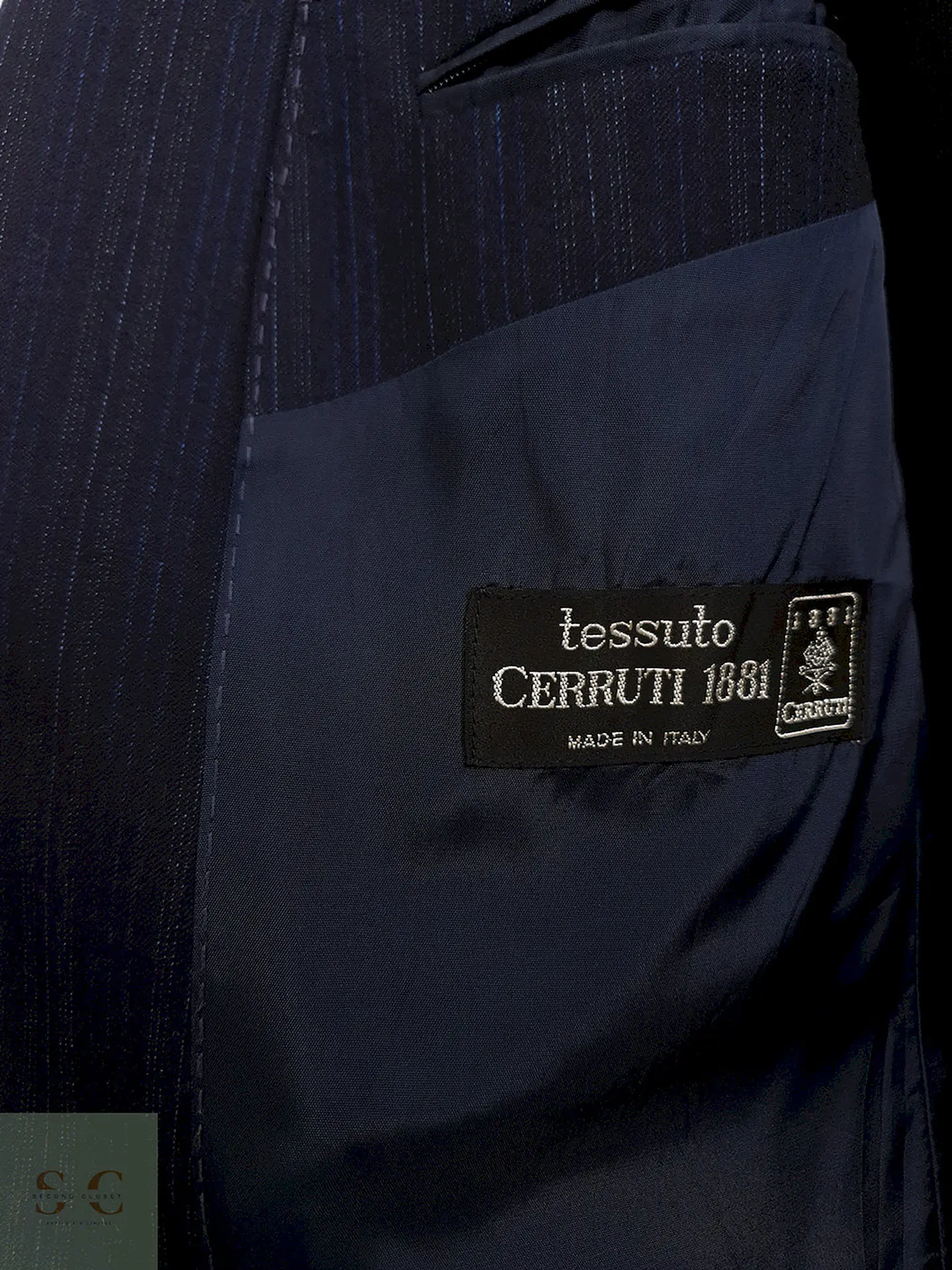 Blazer Cerruti 1881 Azul Rayas Lana Virgen - Talla SM 7