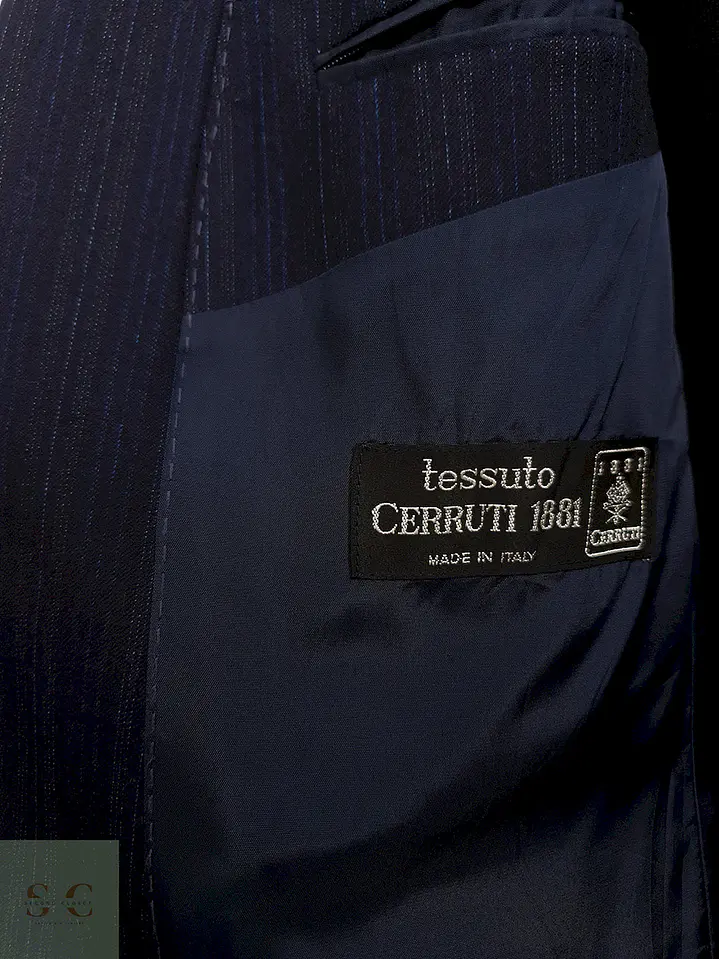 Blazer Cerruti 1881 Azul Rayas Lana Virgen - Talla SM 7