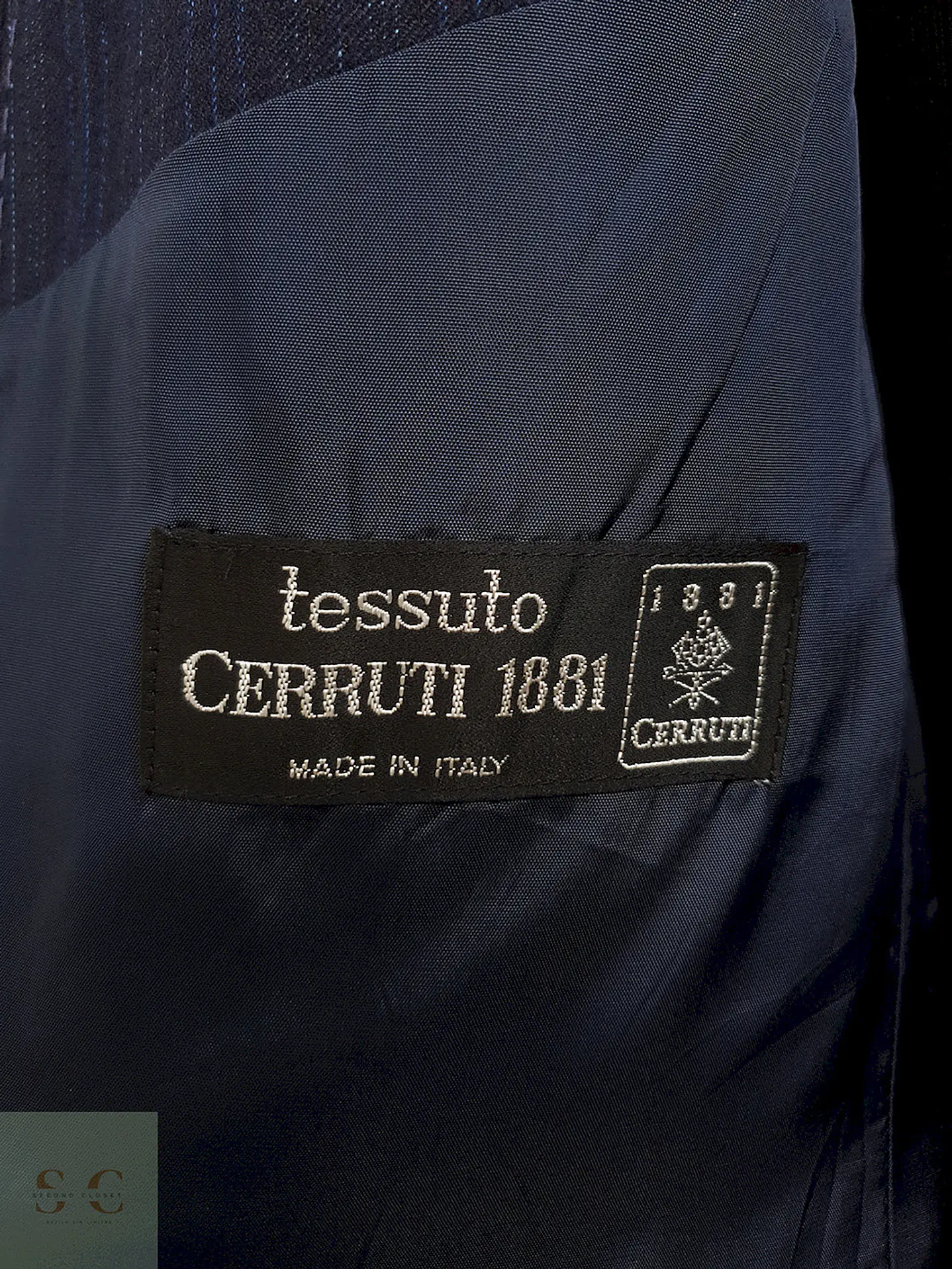 Blazer Cerruti 1881 Azul Rayas Lana Virgen - Talla SM 8