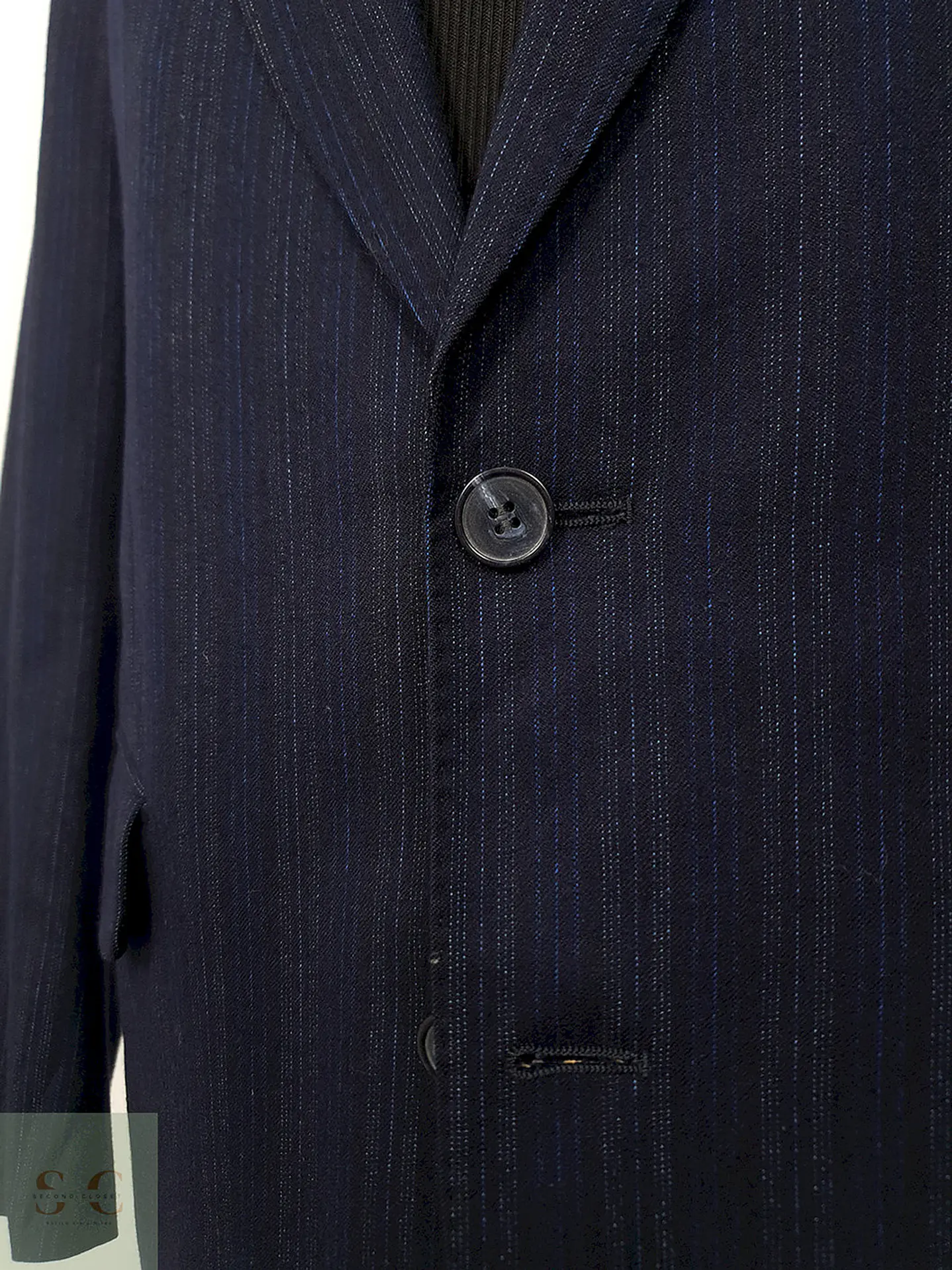 Blazer Cerruti 1881 Azul Rayas Lana Virgen - Talla SM 11