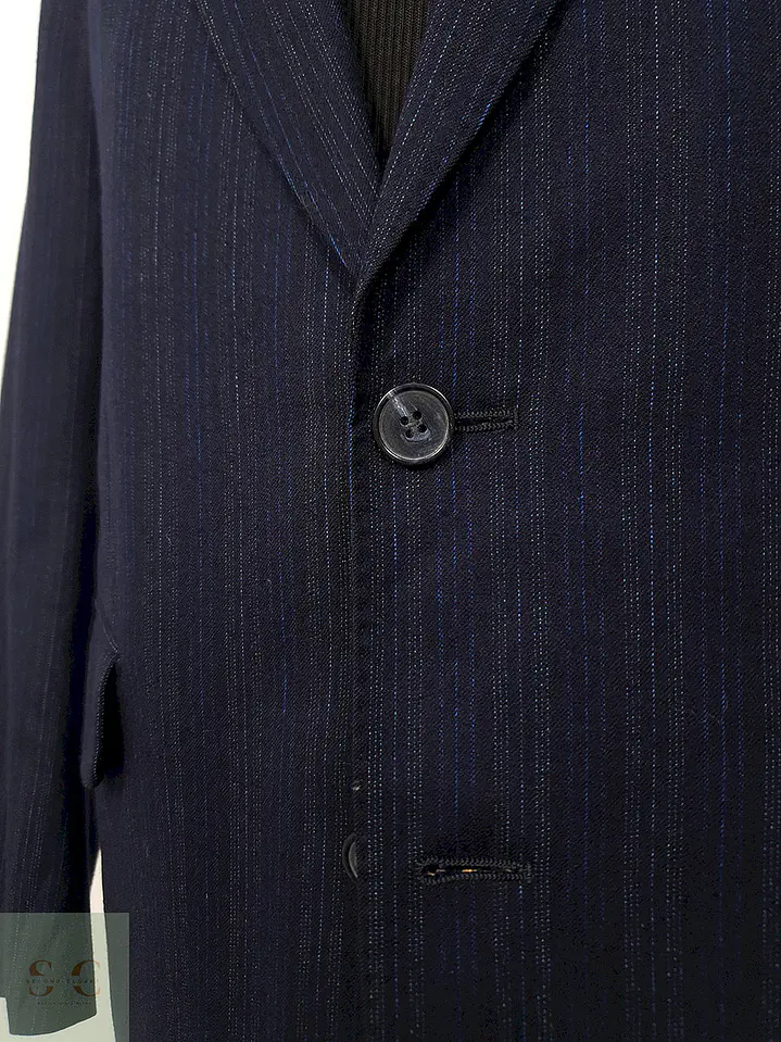 Blazer Cerruti 1881 Azul Rayas Lana Virgen - Talla SM 11