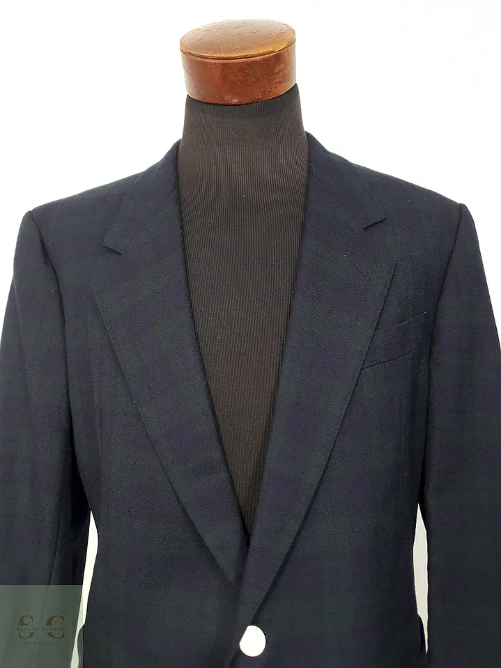 Blazer First Class Azul Verde Cuadros Lana Virgen - Talla L 4