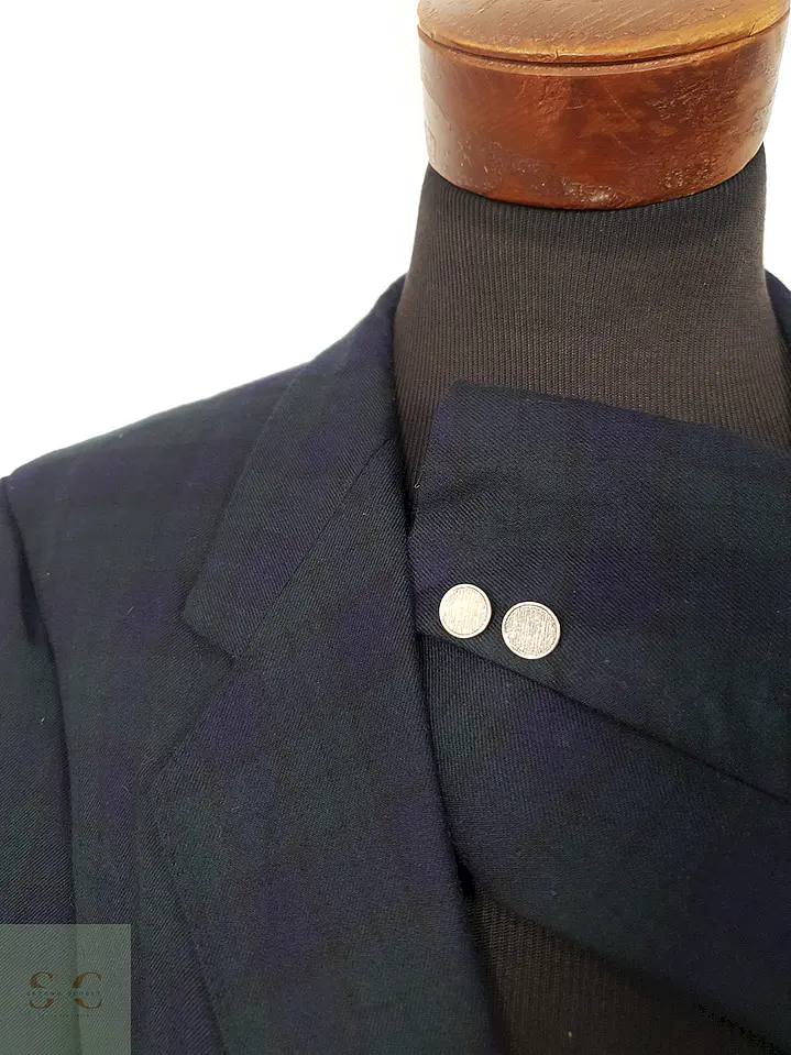 Blazer First Class Azul Verde Cuadros Lana Virgen - Talla L 9