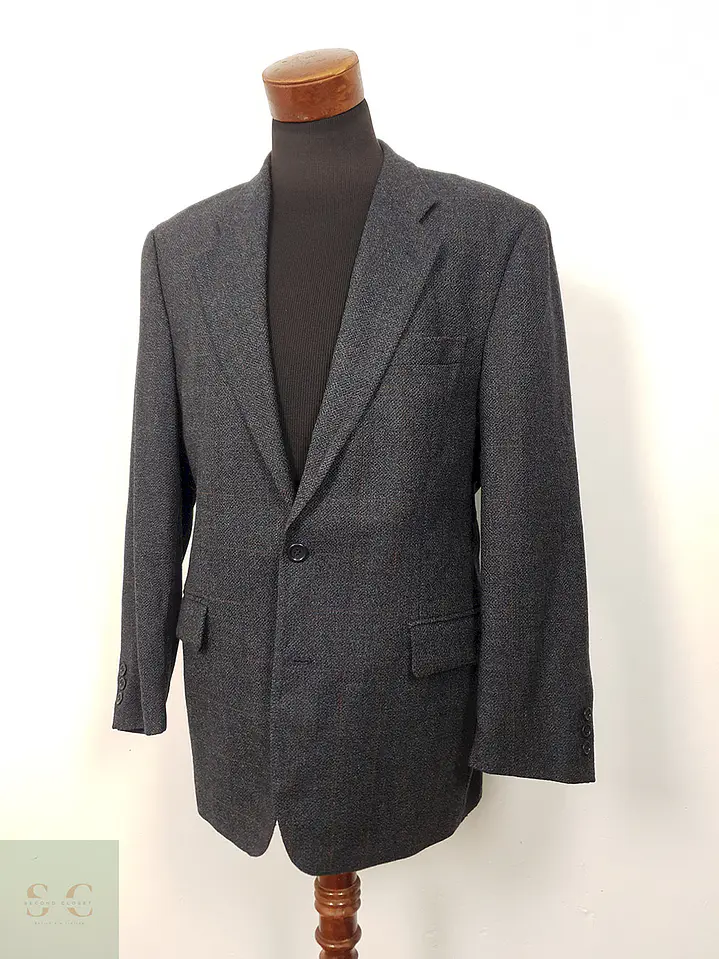 Blazer Bonazzi Italiano Azul Plomo Lana Virgen - Talla XL 2