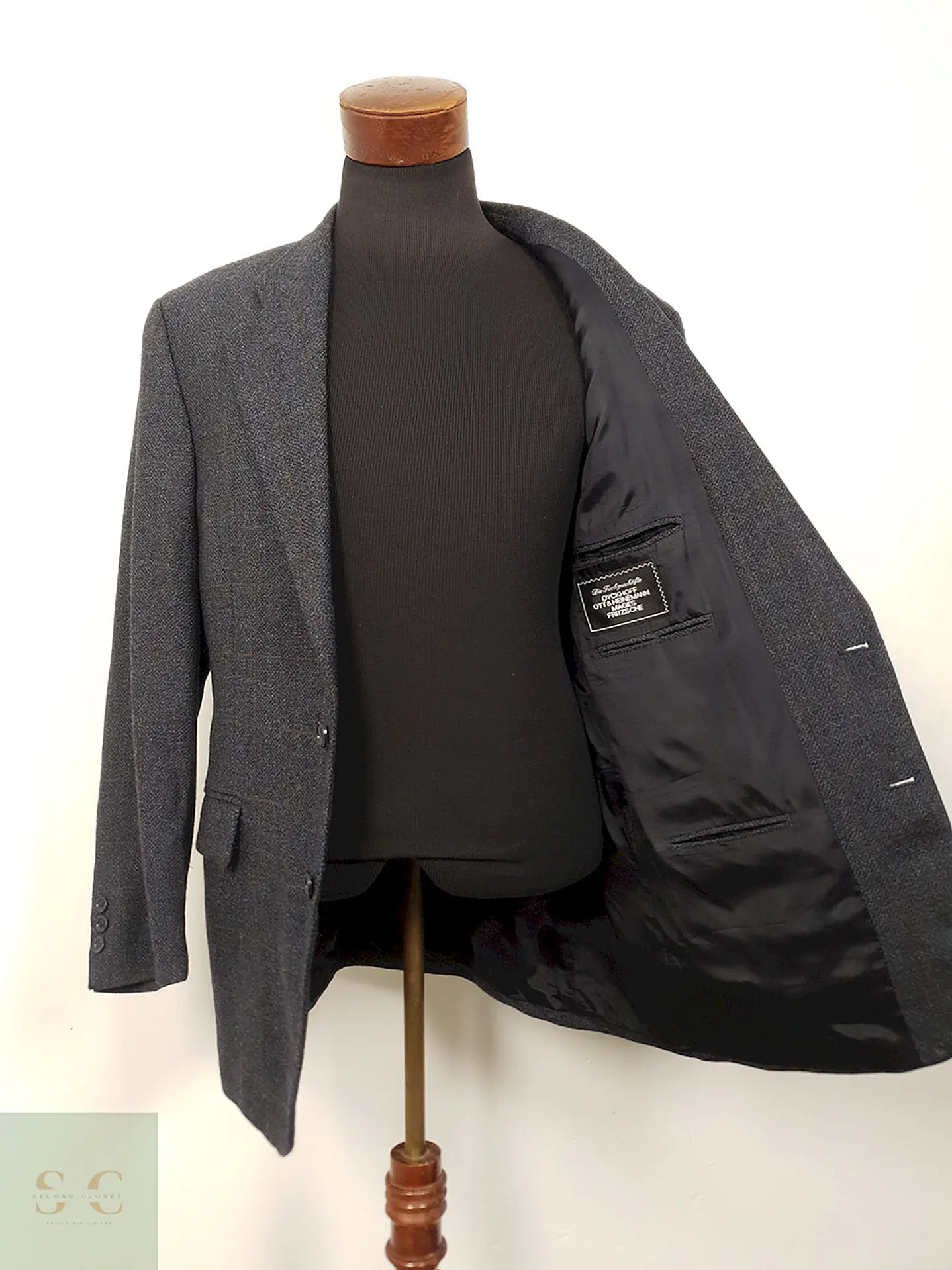 Blazer Bonazzi Italiano Azul Plomo Lana Virgen - Talla XL 4