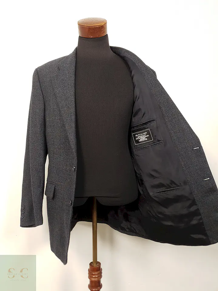 Blazer Bonazzi Italiano Azul Plomo Lana Virgen - Talla XL 4