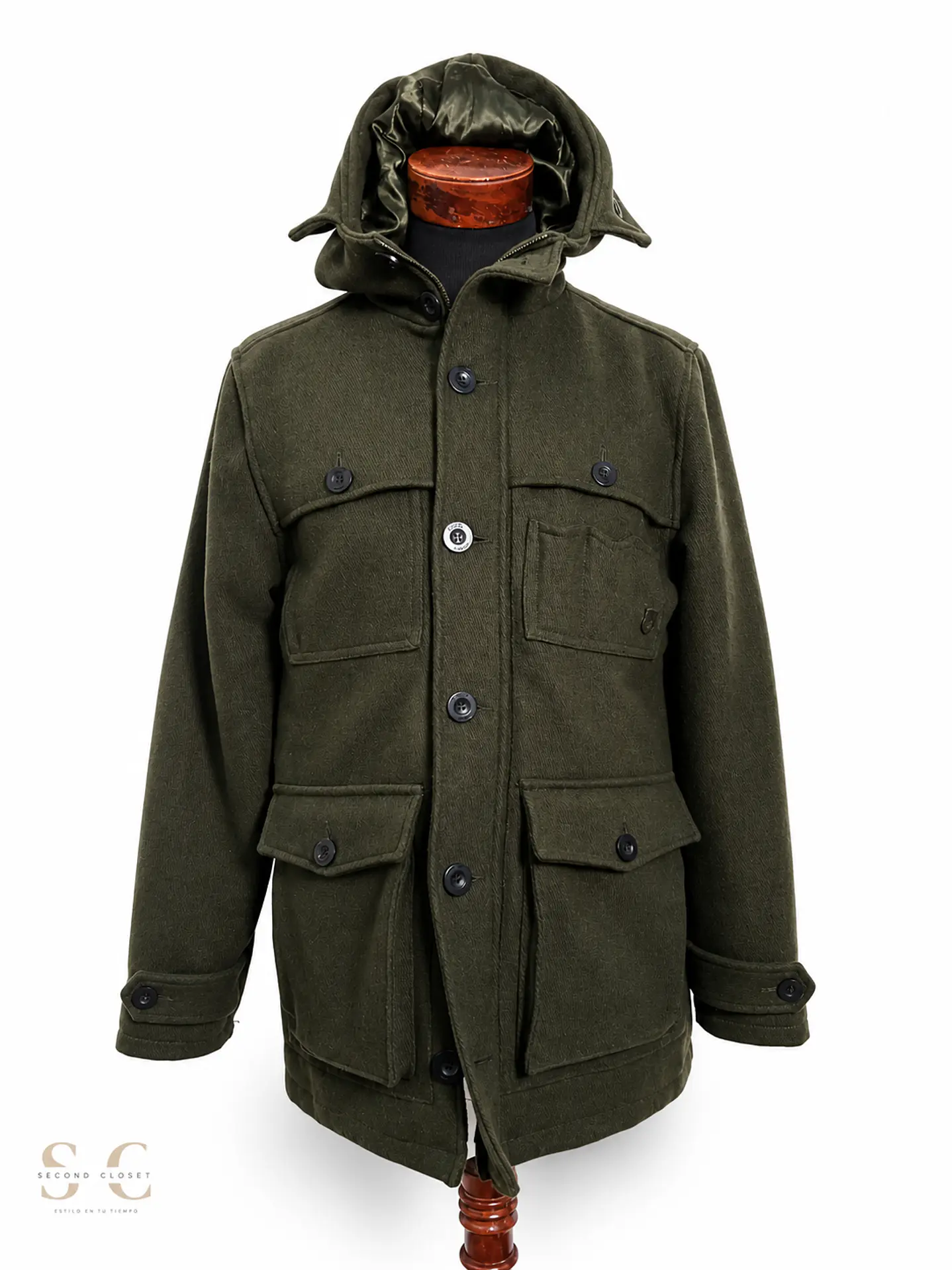 Chaqueton Hombre Fly53 50% lana Verde Oscuro Talla M 1