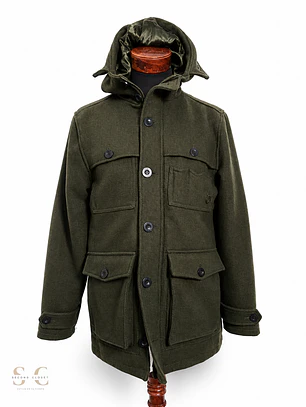 Chaqueton Hombre Fly53 50% lana Verde Oscuro Talla M