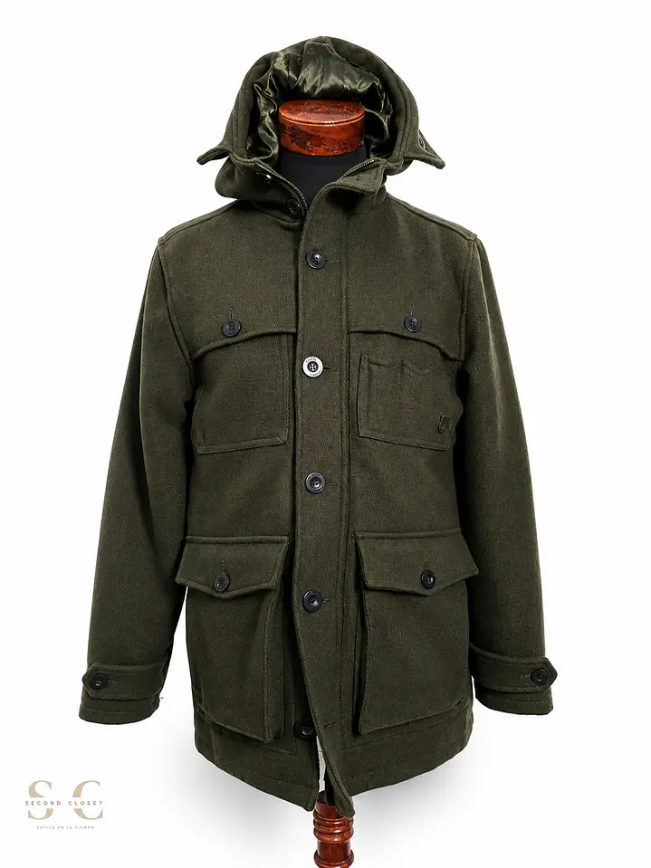 Chaqueton Hombre Fly53 50% lana Verde Oscuro Talla M 1