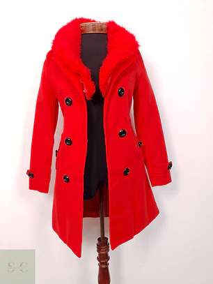Abrigo cruzado mujer Owind Rojo - Talla XS