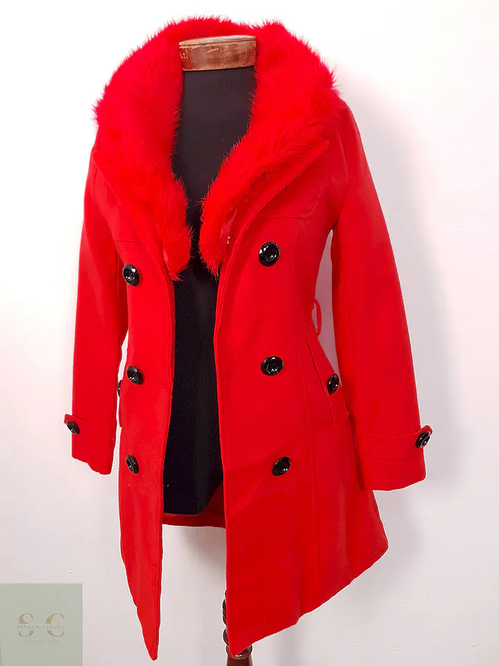 Abrigo cruzado mujer Owind Rojo - Talla XS 3
