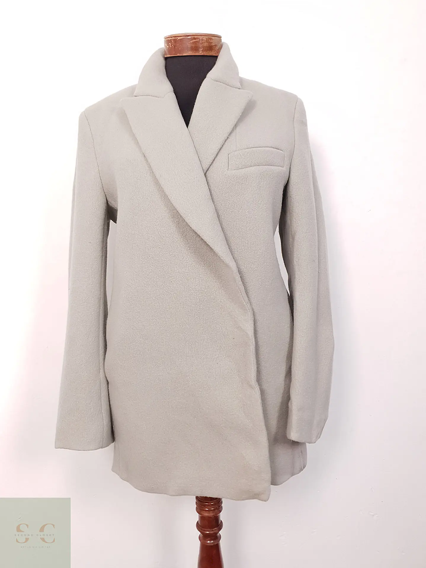 Abrigo mujer Gris Claro Manteco Italia Lana Gruesa – TALLA L 3