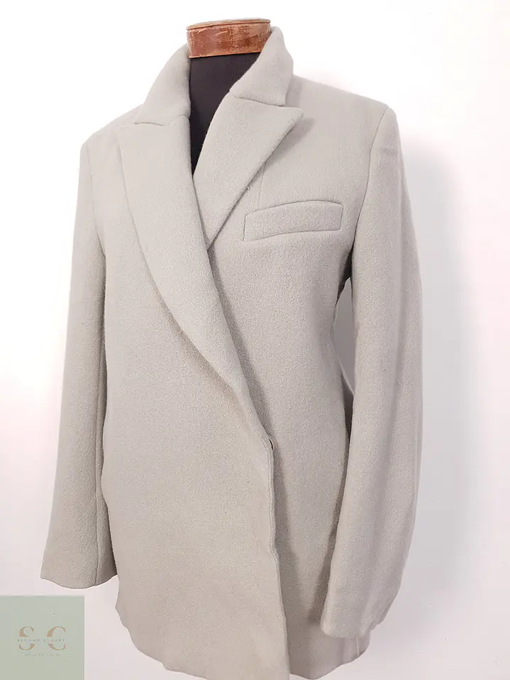 Abrigo mujer Gris Claro Manteco Italia Lana Gruesa – TALLA L 2