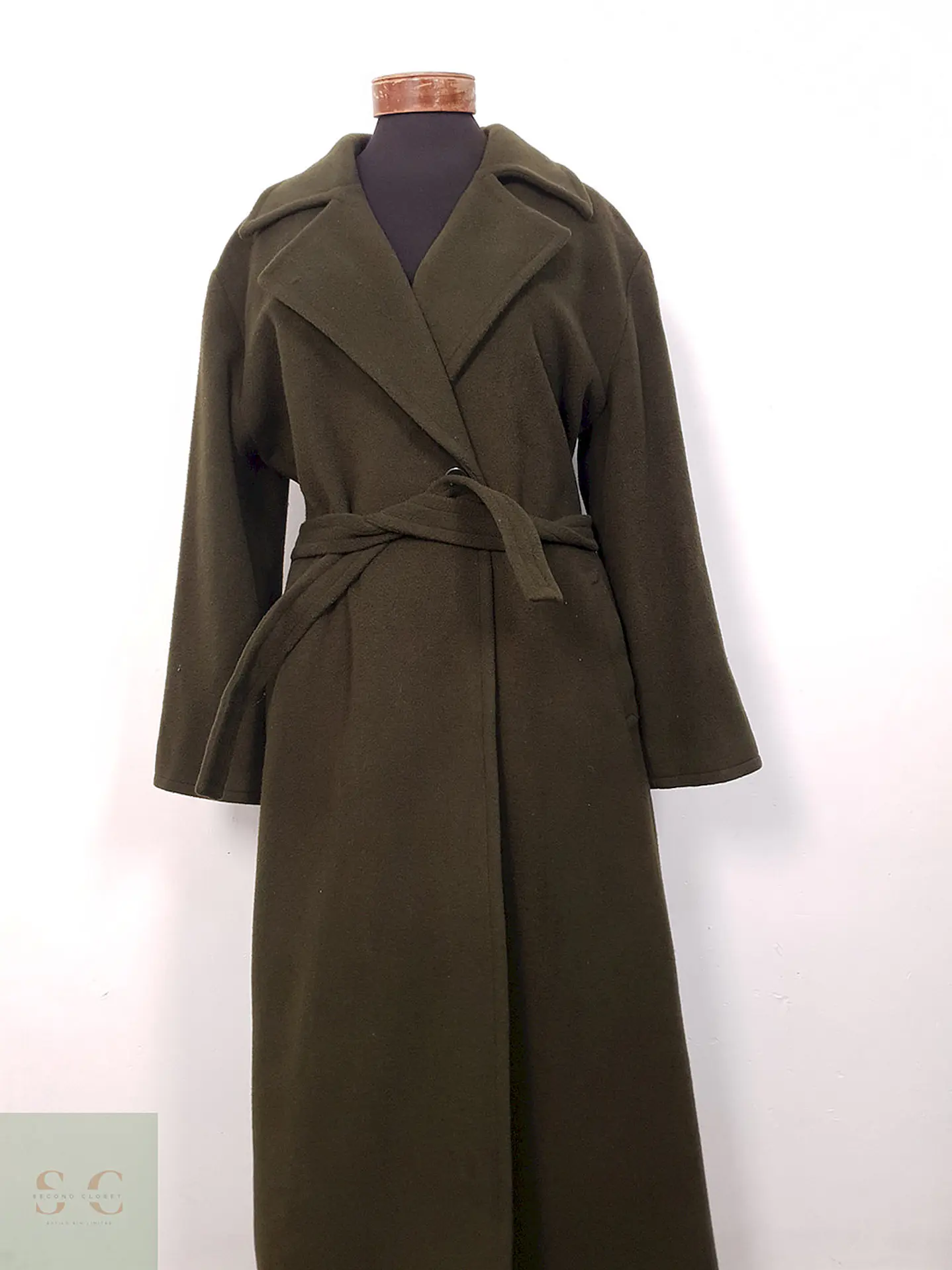 Abrigo largo mujer Pietro Filipi Verde Lana - Talla LXL 2