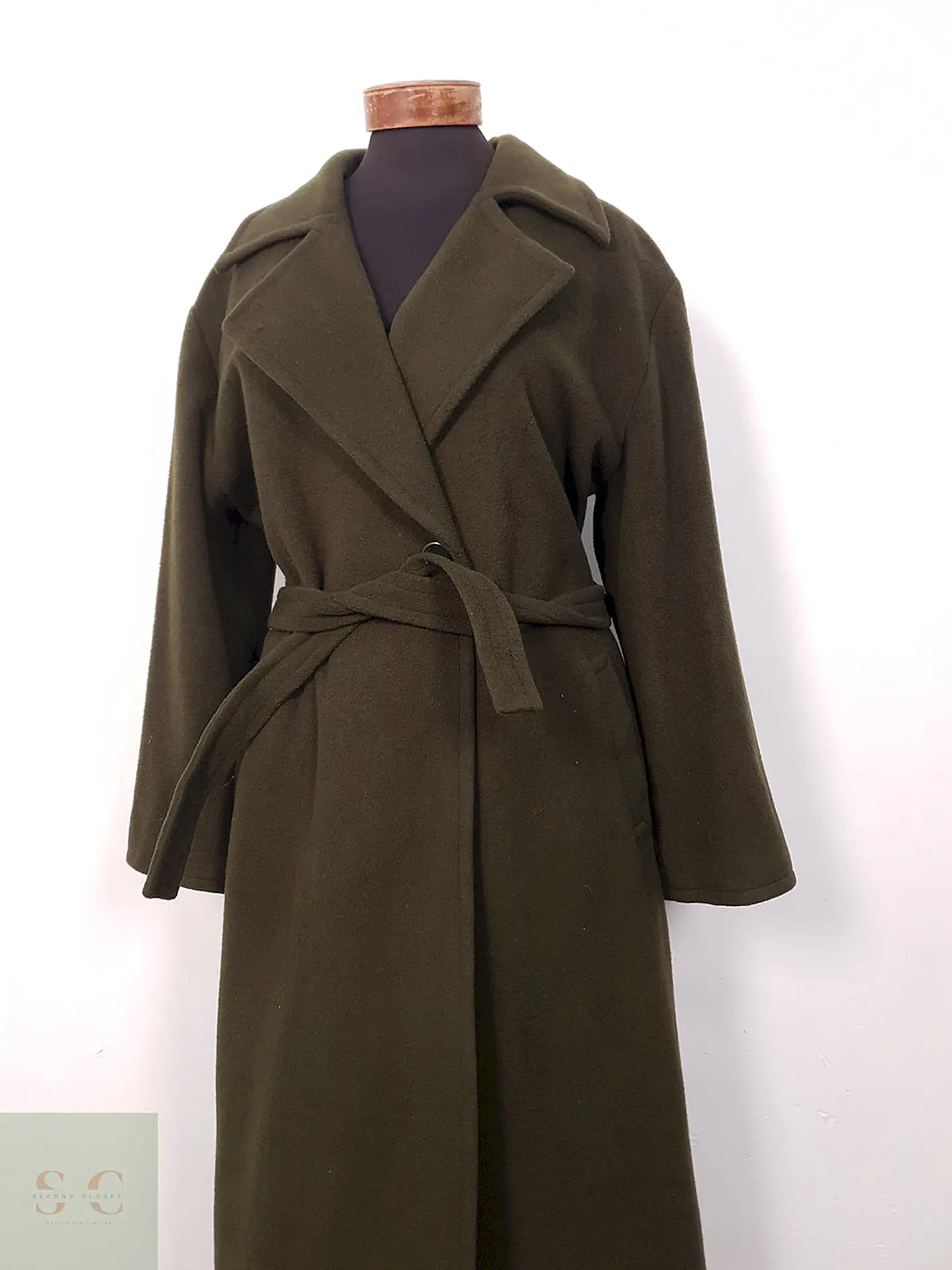 Abrigo largo mujer Pietro Filipi Verde Lana - Talla LXL 3