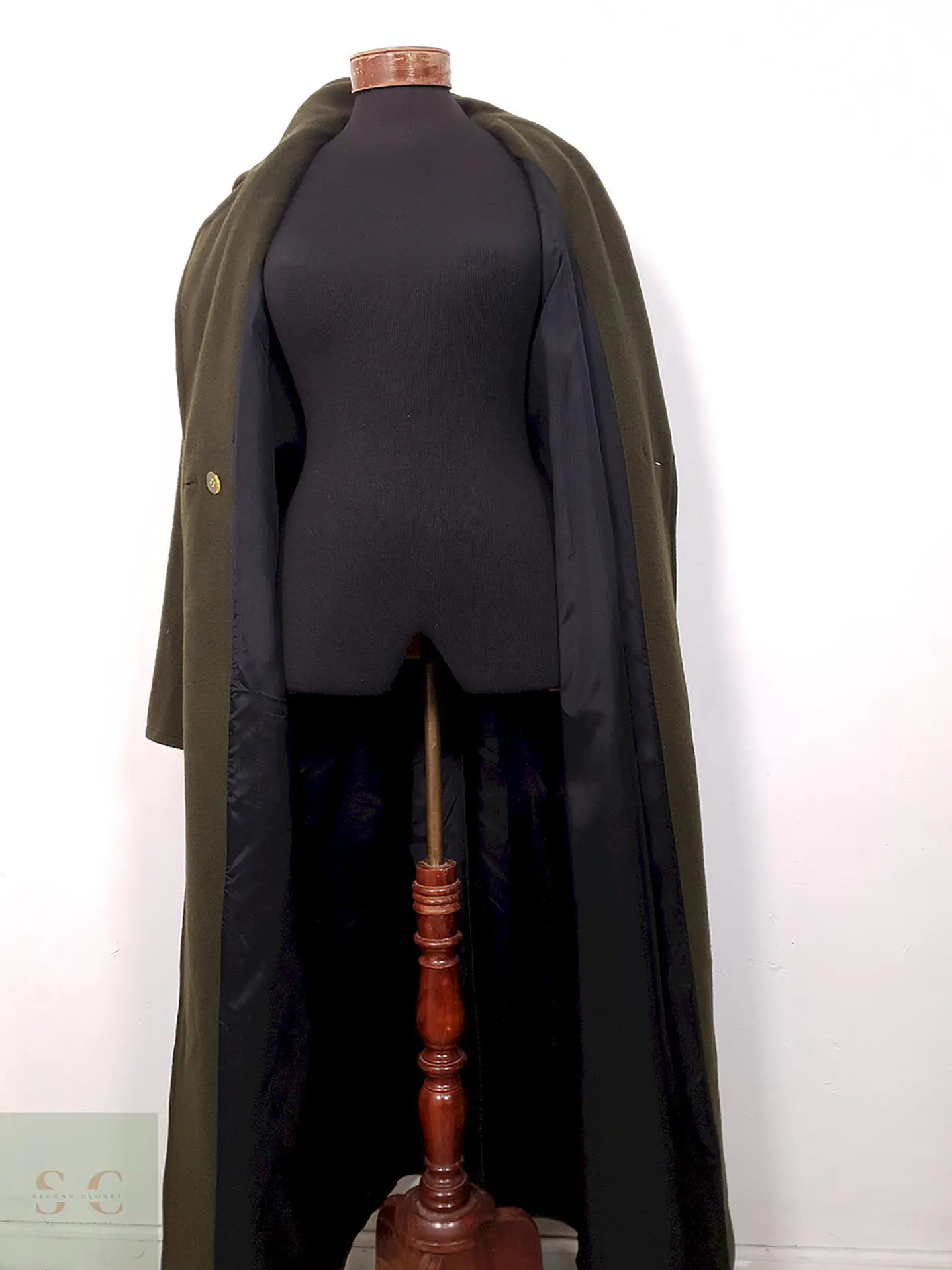 Abrigo largo mujer Pietro Filipi Verde Lana - Talla LXL 9
