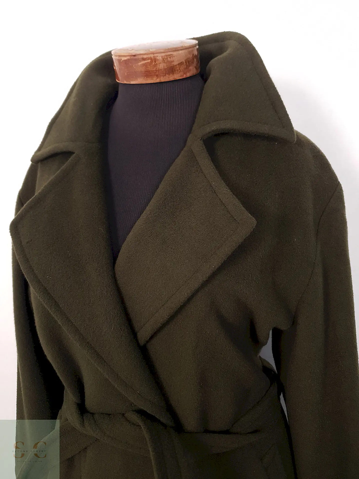 Abrigo largo mujer Pietro Filipi Verde Lana - Talla LXL 4