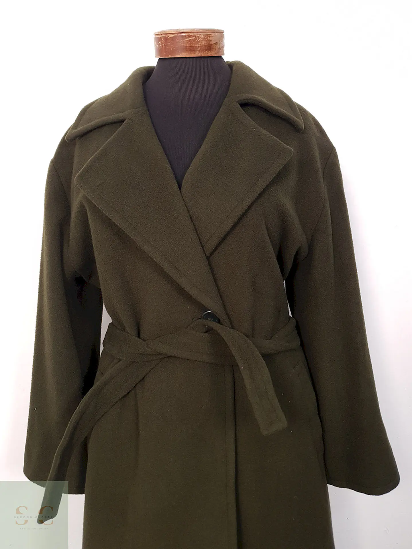 Abrigo largo mujer Pietro Filipi Verde Lana - Talla LXL 10