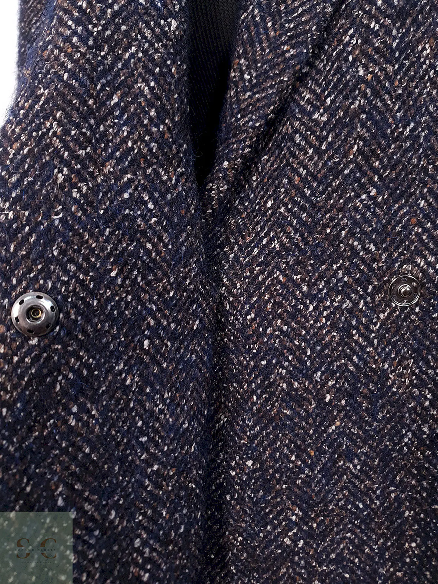 Abrigo largo mujer Pietro Filipi Azul y Café Lana Seda Cashmere - Talla ML 8