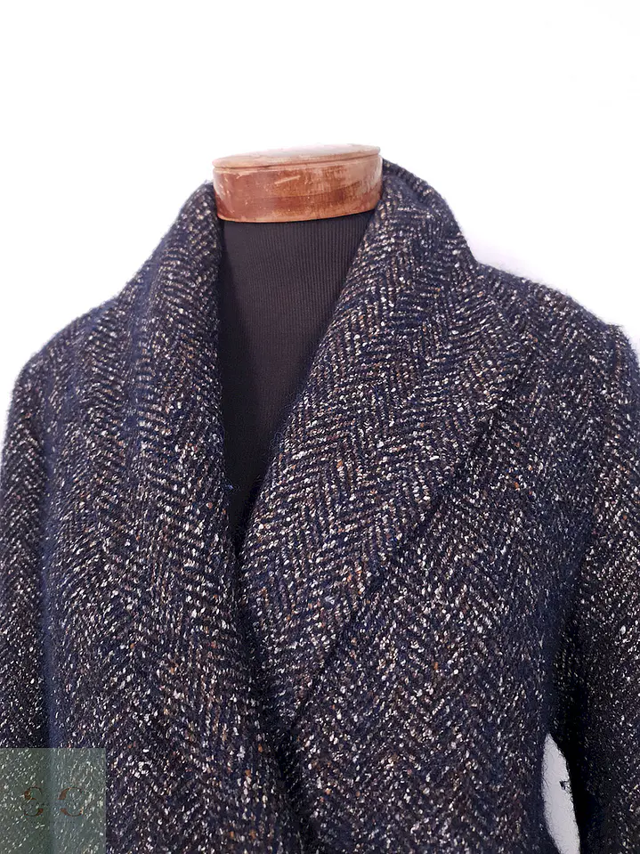 Abrigo largo mujer Pietro Filipi Azul y Café Lana Seda Cashmere - Talla ML 5