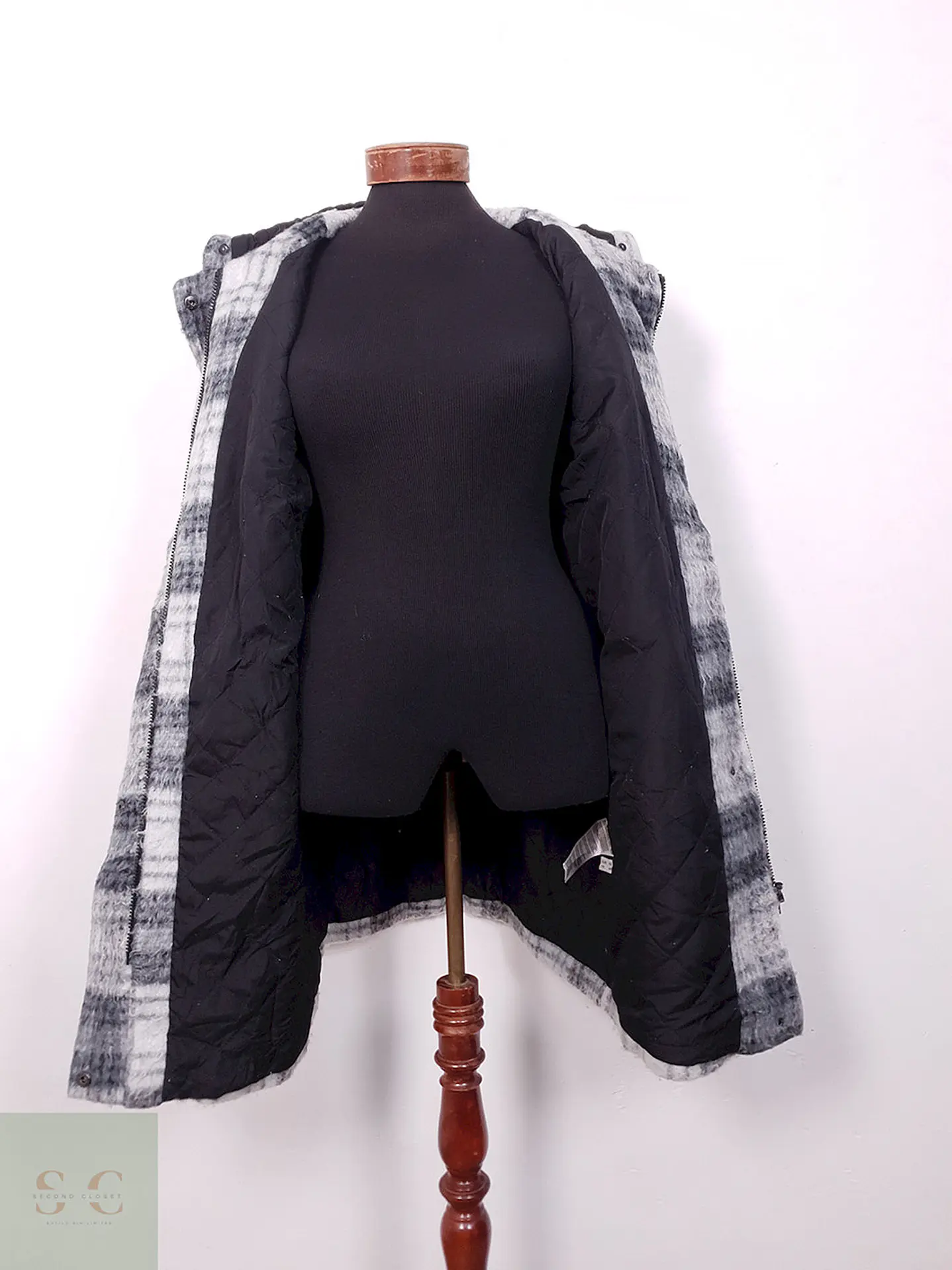 Abrigo mujer Outerwear Gris Mezcla Lana - Talla SM 10
